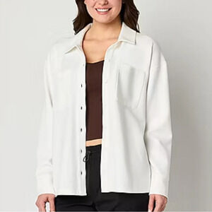 Xersion Women’s Off While, Button-up Shirt Jacket Hybrid Overshirt